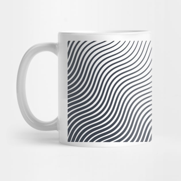 Wavy Lines Black And White by RajaGraphica